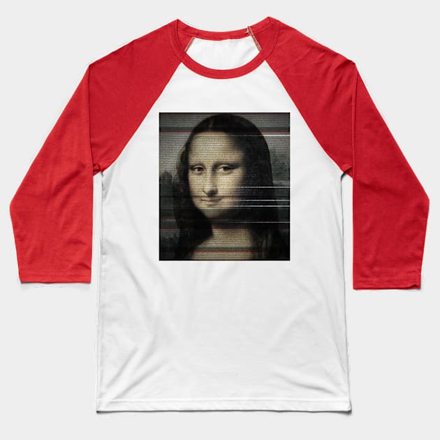 Mona Lisa Interference Baseball T-Shirt by KenzKenzKenz